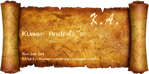 Kumer András névjegykártya