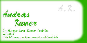 andras kumer business card